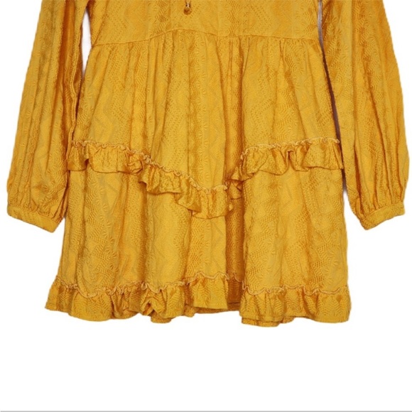 Tularosa Revolve Lisa Blouson Sleeve Embroidered Ruffle Dress Small - Picture 4 of 7